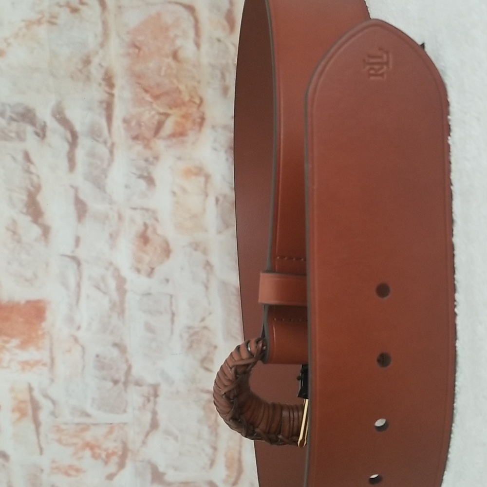 New Ralph Lauren Crescent Buckle Leather Belt - Picture 6 of 11